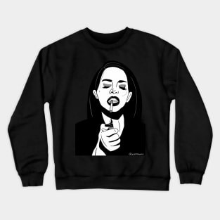 Aesthetic Smoking Girl (Black and white ) Crewneck Sweatshirt